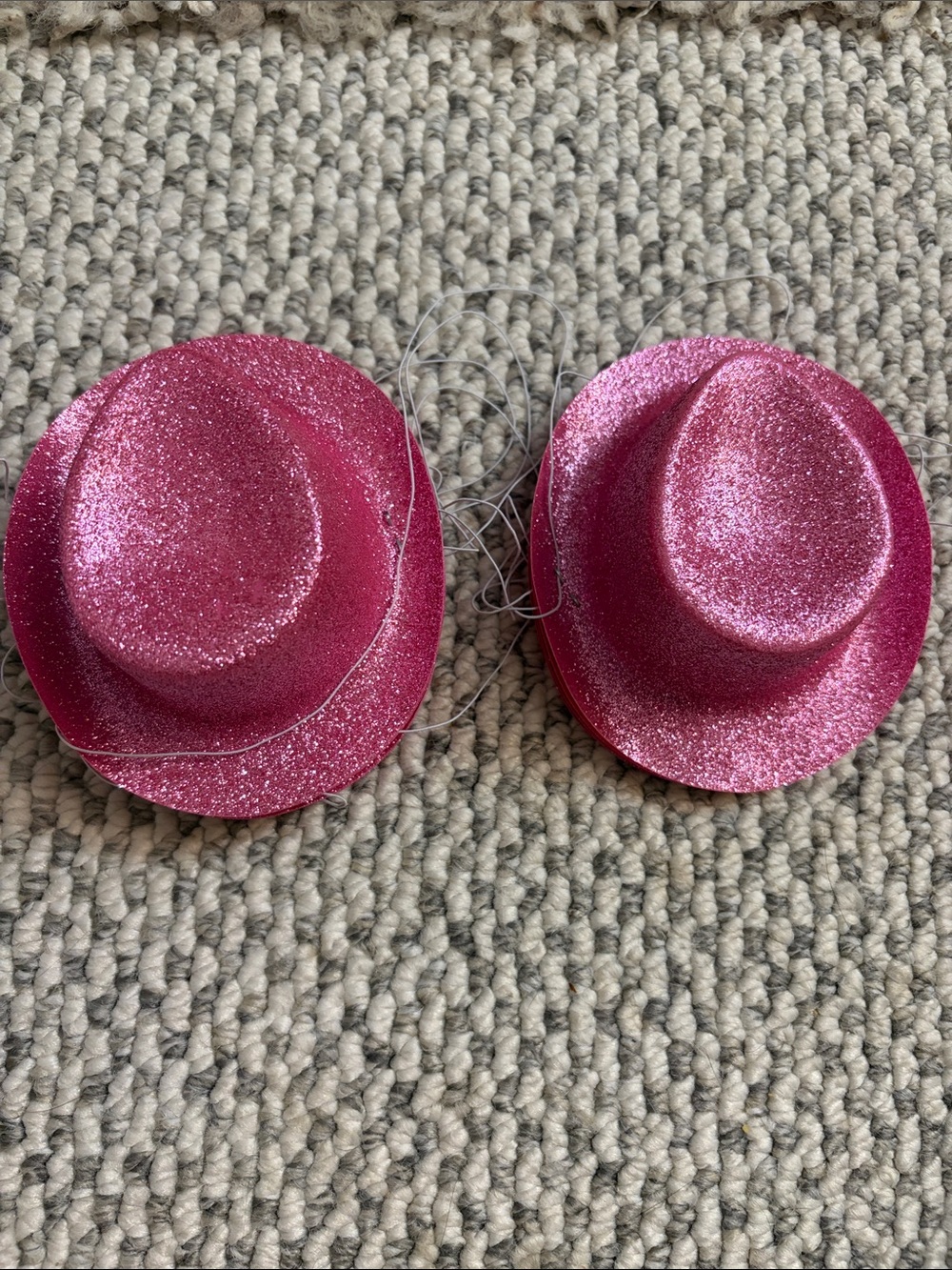Pink Glitter Mini Cowboy Hats - Pack of 11